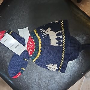 NWT Ralph Lauren Layette Hat and Mittens